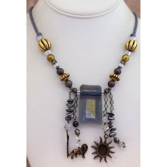 26 inch, Vintage Silver Tone Multi Chains Tassel Necklace by Ann Taylor - X24 - Picture 2 of 3